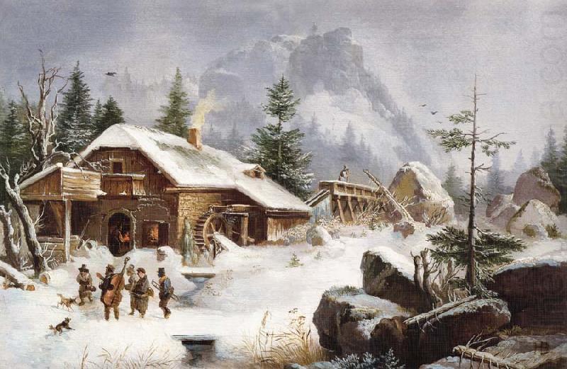 A Village Gathering, Heinrich Burkel